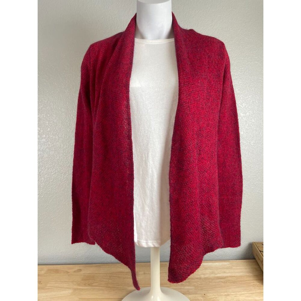 NWT Eileen Fisher Women's Size XS Red Open Front Cardigan Wool Cashmere Blend